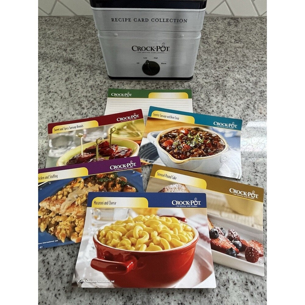 Crock-Pot Recipe Card Collection 2017 Tin Box Recipes + 24 Blank Cards